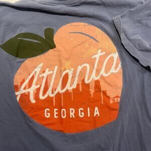 Atlanta Georgia Women Medium Blue Short Sleeve‎ Summer Shirt